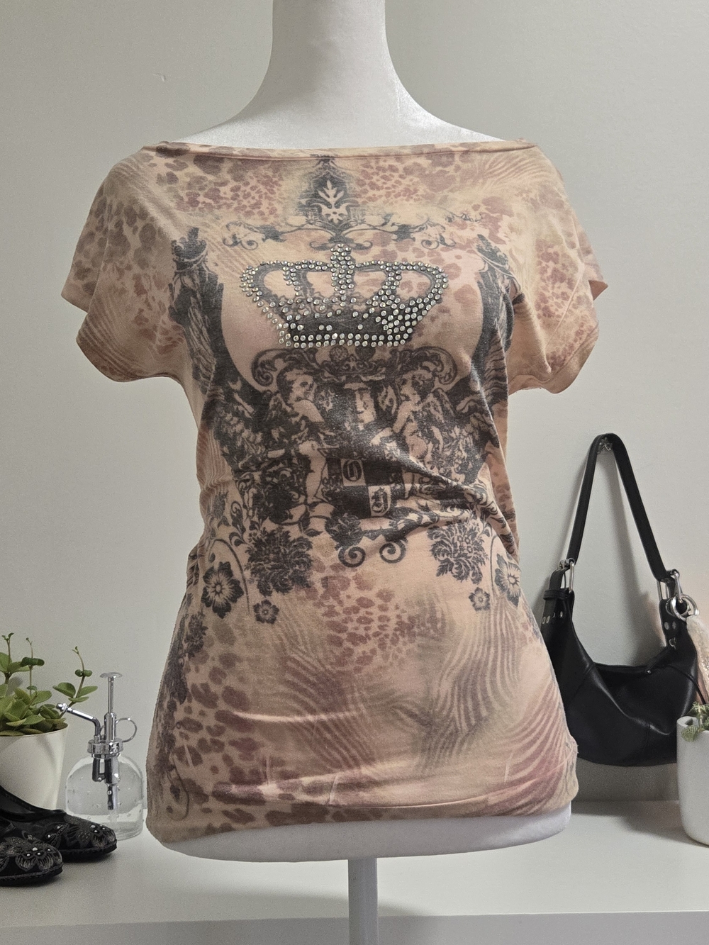 Women's Embellished Crown Graphic Candy Couture Tee